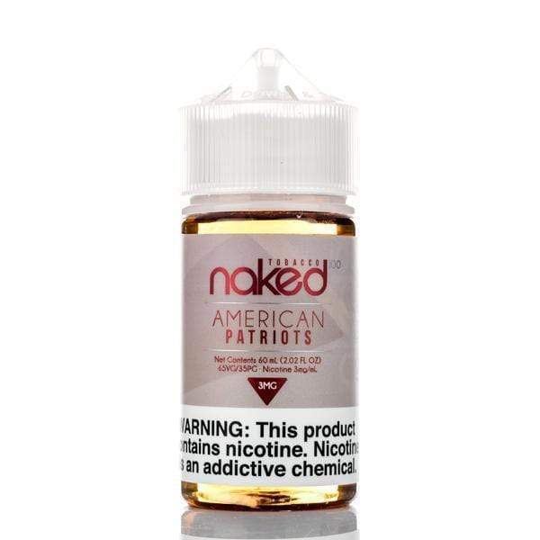 American Patriots Naked 100 Premium American E-liquid Juice 70VG Vape