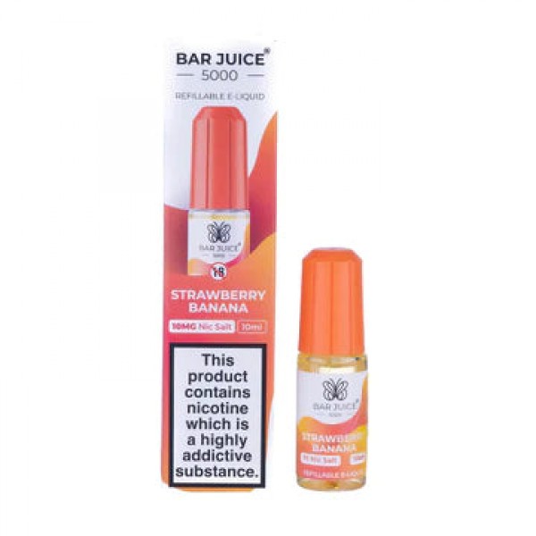 Strawberry Banana By Bar Juice 5000 | 10MG/20MG Nic Salt | 10ML E Liquid | 50VG Juice