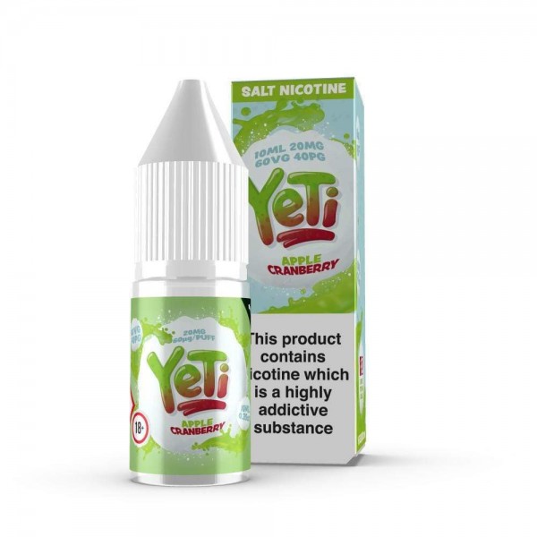 Apple Cranberry By Yeti Nic Salt 10ML E Liquid 10MG/20MG Vape 60VG Vape Multibuy