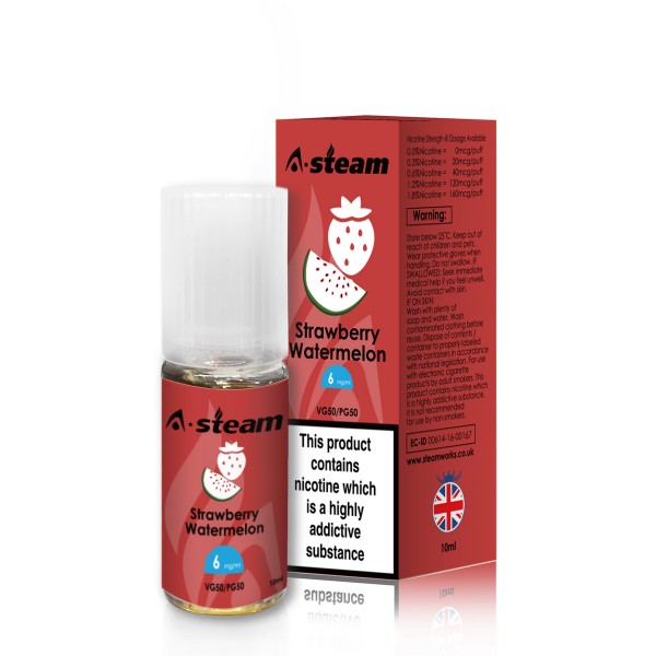 A-Steam Strawberry Watermelon E Liquid 10ml Vape Juice 50vg TPD COMPLIANT Multibuy