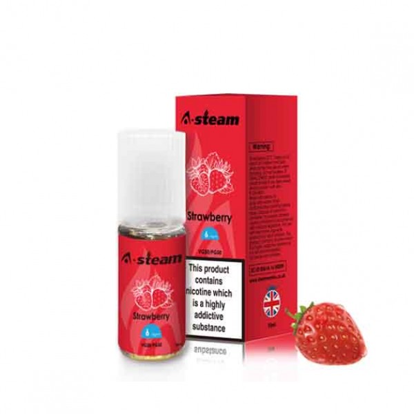 A-Steam Strawberry E Liquid 10ml Vape Juice 50vg TPD COMPLIANT Multibuy