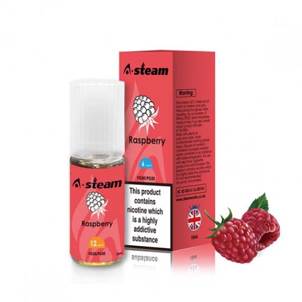 A-Steam Raspberry E Liquid 10ml Vape Juice 50vg TPD COMPLIANT Multibuy