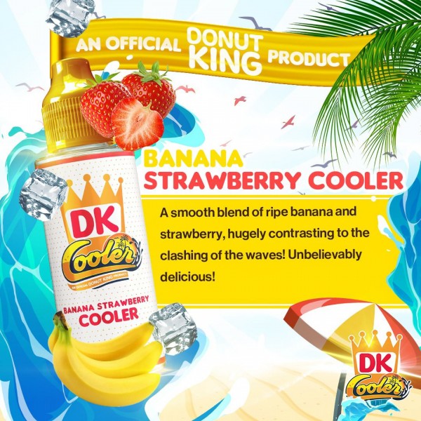 Banana Strawberry DK Cooler By Donut King 100ML E Liquid 70VG Vape 0MG Short Fill