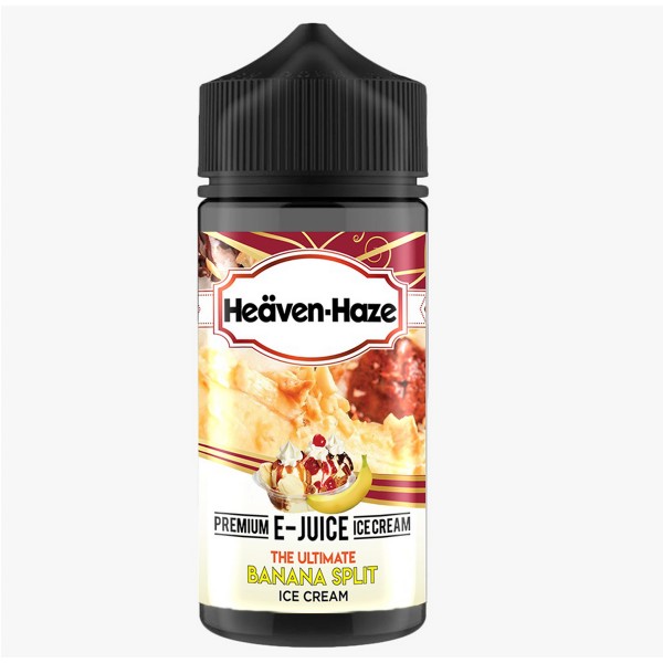 Banana Split Ice Cream By Heaven Haze 100ML E Liquid 70VG Vape 0MG Juice