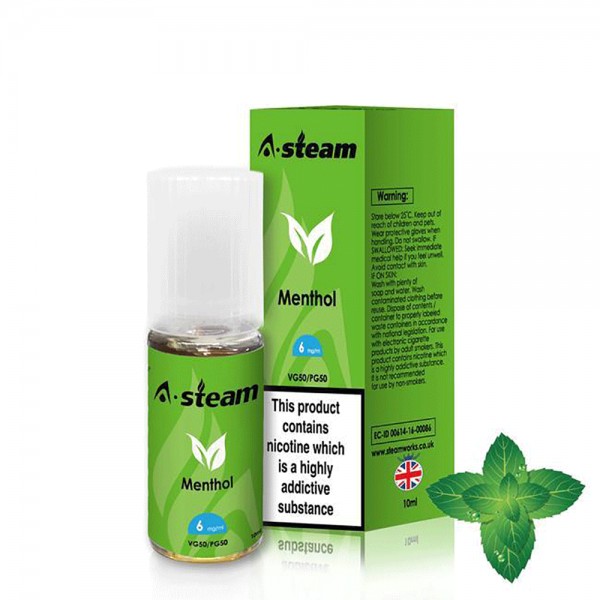 A-Steam Menthol E Liquid 10ml Vape Juice 50vg TPD COMPLIANT Multibuy