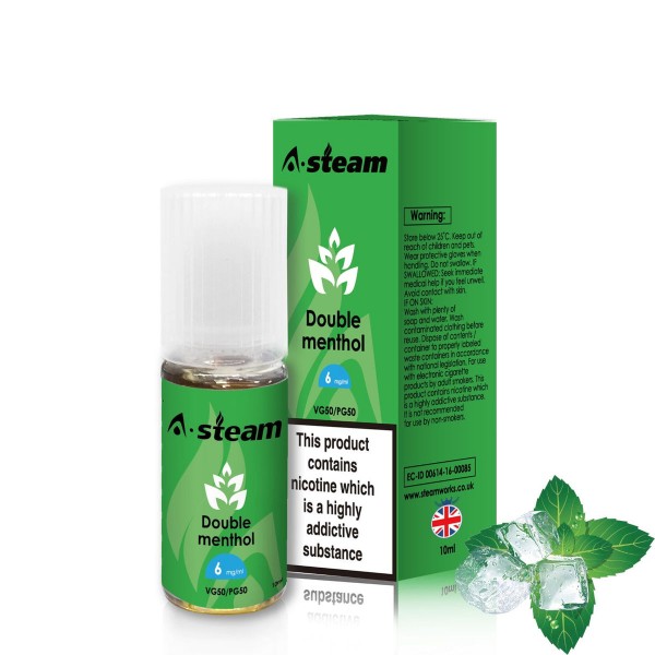 A-Steam Double Menthol E Liquid 10ml Vape Juice 50vg TPD COMPLIANT Multibuy