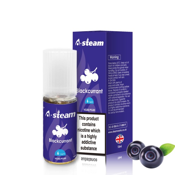 A-Steam Blackcurrant E Liquid 10ml Vape Juice 50vg TPD COMPLIANT Multibuy