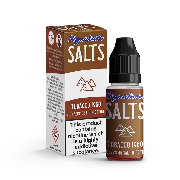 Tobacco 1960 By Signature Salts 10 x 10ML E Liquid 50VG Vape 20MG Juice