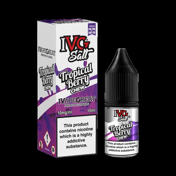 Tropical Berry Chew by IVG Nic Salt 10ML E Liquid 10MG/20MG Vape 50VG Juice