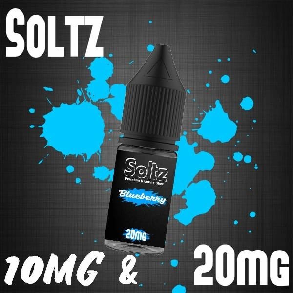 Blueberry by Soltz, Premium Nicotine Salt, 10ML E Liquid, 10MG/20MG Vape, 50VG Juice