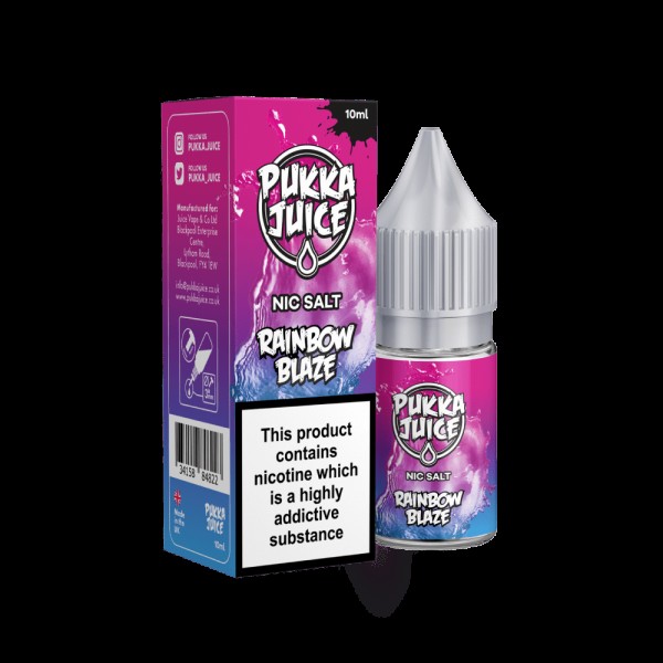 Rainbow Blaze by Pukka Juice Nicotine Salt, 10ML E Liquid, 10MG/20MG Juice, 50VG Vape