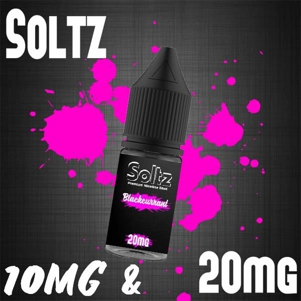 Blackcurrant by Soltz, Premium Nicotine Salt, 10ML E Liquid, 10MG/20MG Vape, 50VG Juice