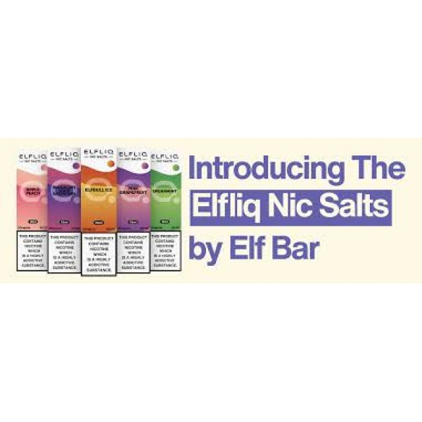 ELFLIQ ELFBAR NIC SALT 10ML E LIQUID, 10MG/20MG VAPE 50VG JUICE